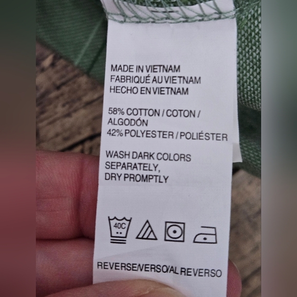 Van Heusen Medium Mens Green Polo Shirt - Picture 9 of 9